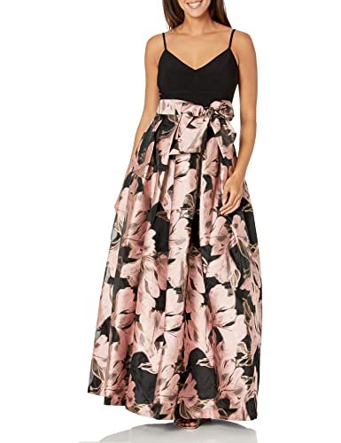 Metallic Jacquard Ruffled Gown | Eliza J
